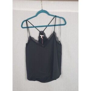 Skies Are Blue Cami Blouse Top L Black Lace Trim Dainty Feminine Sexy Ethereal